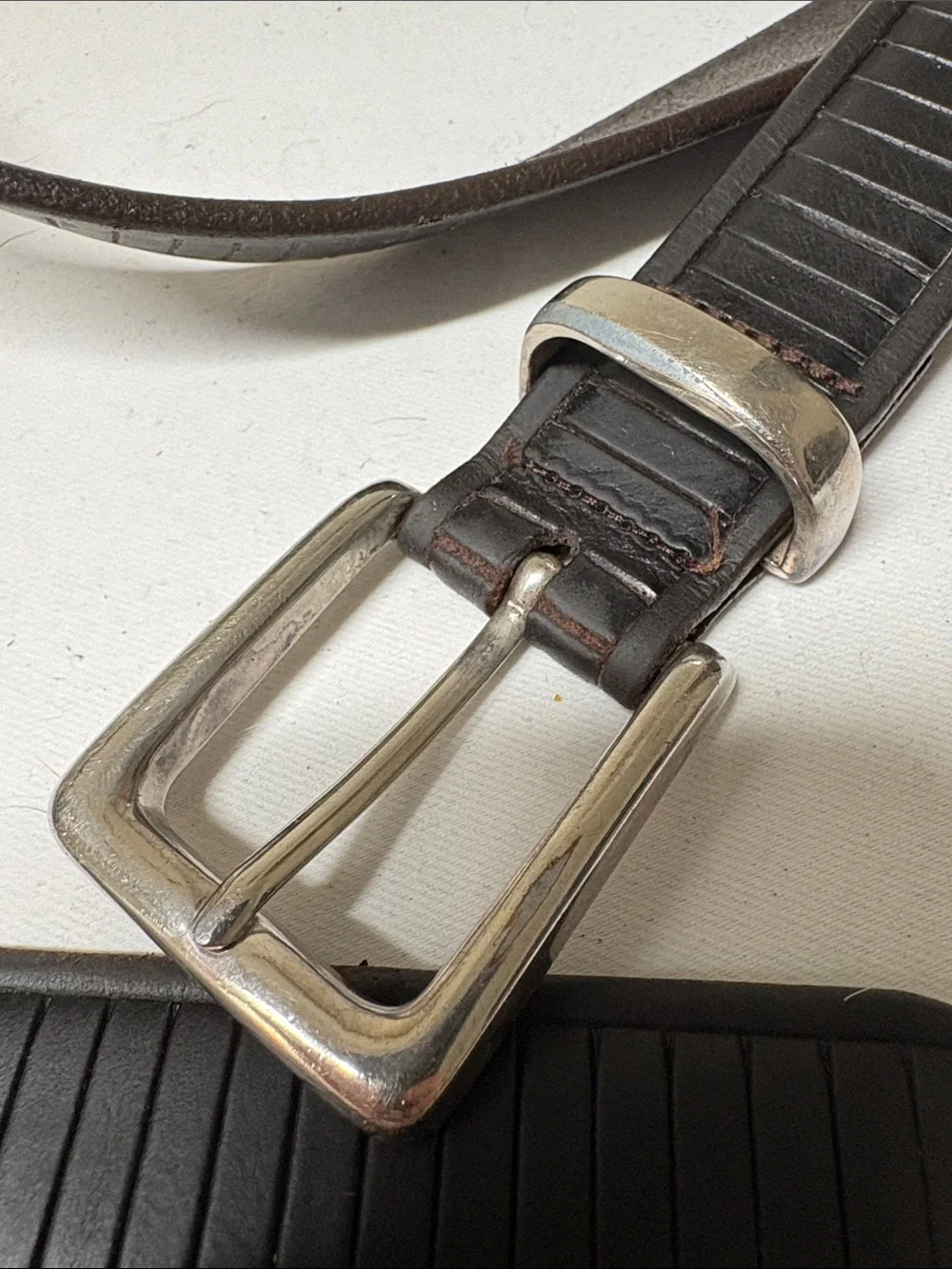 Bachrach dark Chocolate Brown Leather Belt EST 33-38”